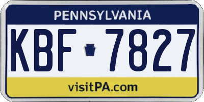 PA license plate KBF7827