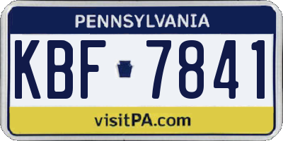 PA license plate KBF7841
