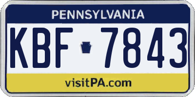 PA license plate KBF7843