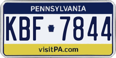 PA license plate KBF7844