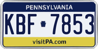 PA license plate KBF7853