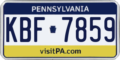 PA license plate KBF7859
