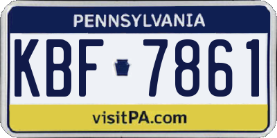 PA license plate KBF7861