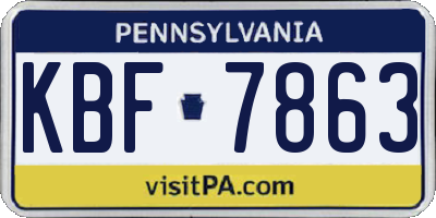 PA license plate KBF7863