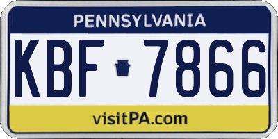 PA license plate KBF7866