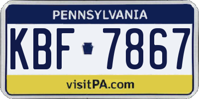 PA license plate KBF7867