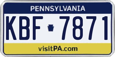 PA license plate KBF7871