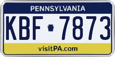 PA license plate KBF7873