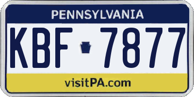 PA license plate KBF7877