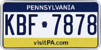 PA license plate KBF7878
