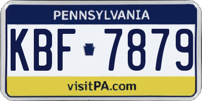 PA license plate KBF7879