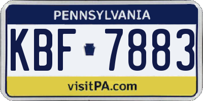 PA license plate KBF7883