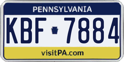PA license plate KBF7884