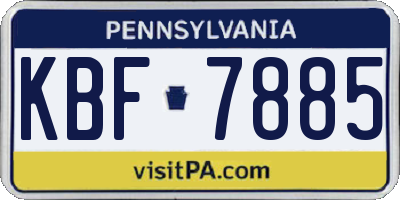 PA license plate KBF7885