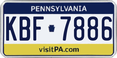 PA license plate KBF7886