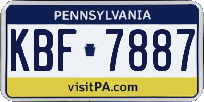 PA license plate KBF7887