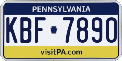 PA license plate KBF7890