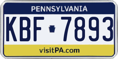 PA license plate KBF7893