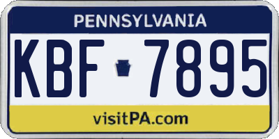 PA license plate KBF7895