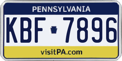 PA license plate KBF7896