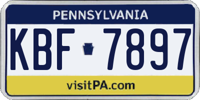 PA license plate KBF7897