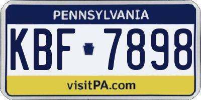 PA license plate KBF7898