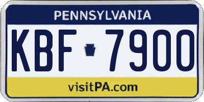 PA license plate KBF7900