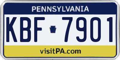 PA license plate KBF7901