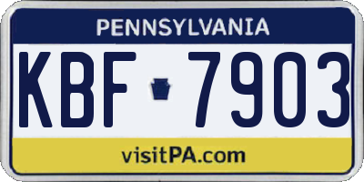 PA license plate KBF7903