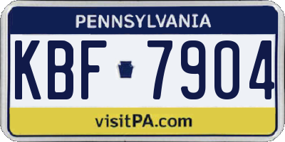 PA license plate KBF7904