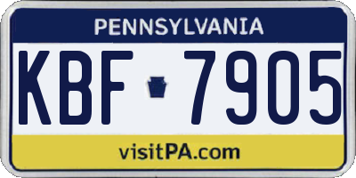 PA license plate KBF7905