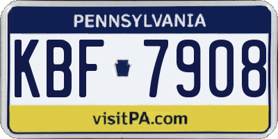 PA license plate KBF7908