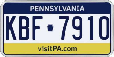 PA license plate KBF7910