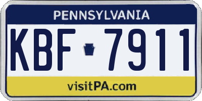 PA license plate KBF7911