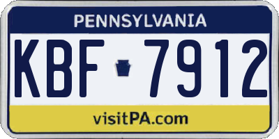 PA license plate KBF7912