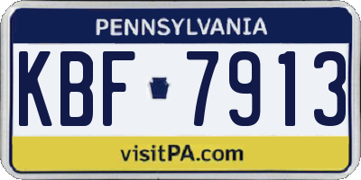 PA license plate KBF7913