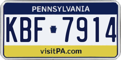 PA license plate KBF7914