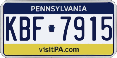PA license plate KBF7915