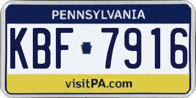 PA license plate KBF7916