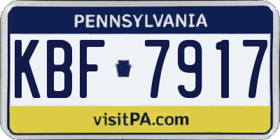 PA license plate KBF7917
