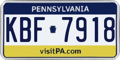 PA license plate KBF7918