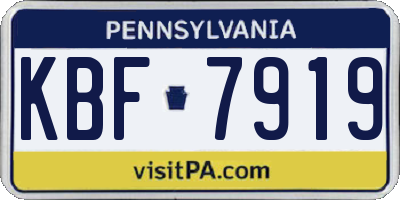 PA license plate KBF7919