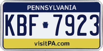 PA license plate KBF7923