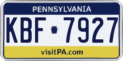 PA license plate KBF7927