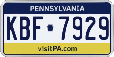 PA license plate KBF7929