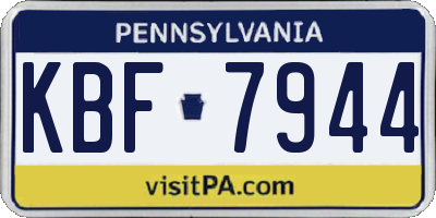 PA license plate KBF7944