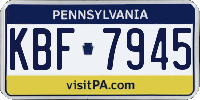 PA license plate KBF7945