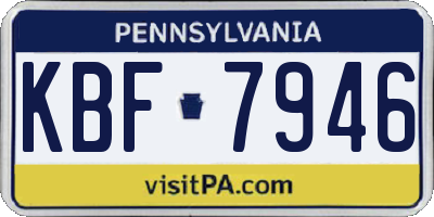 PA license plate KBF7946