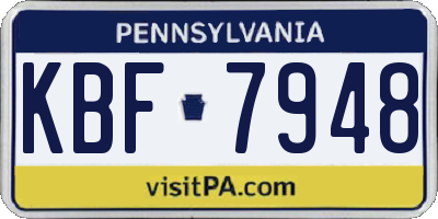 PA license plate KBF7948