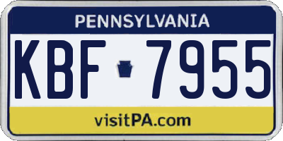 PA license plate KBF7955